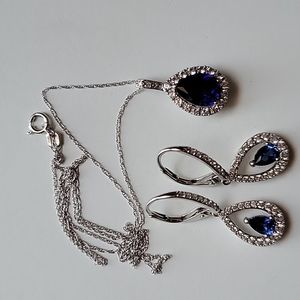 Tanzanite necklace and earring set